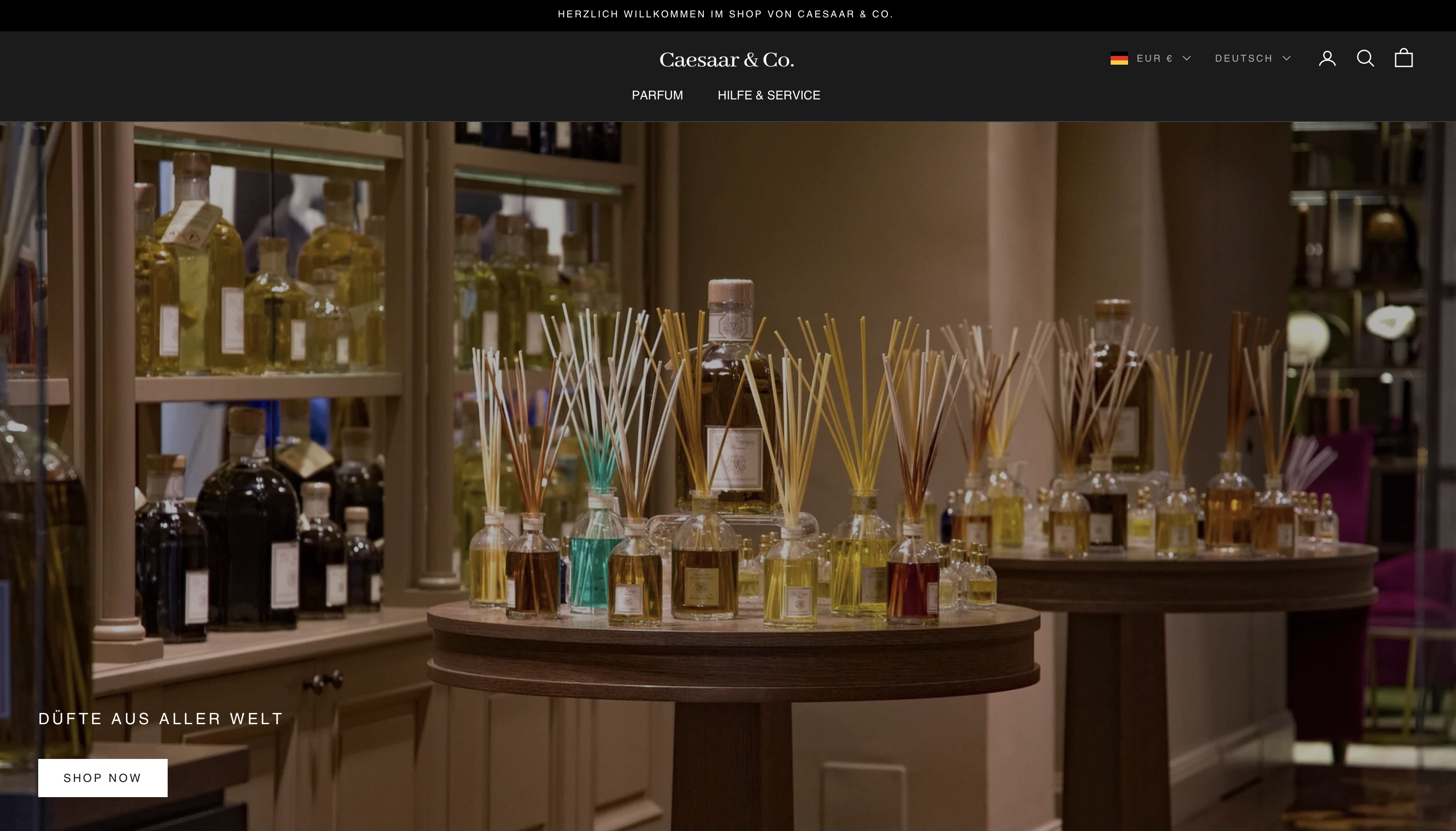 Foto der Webseite des Caesaar & Co